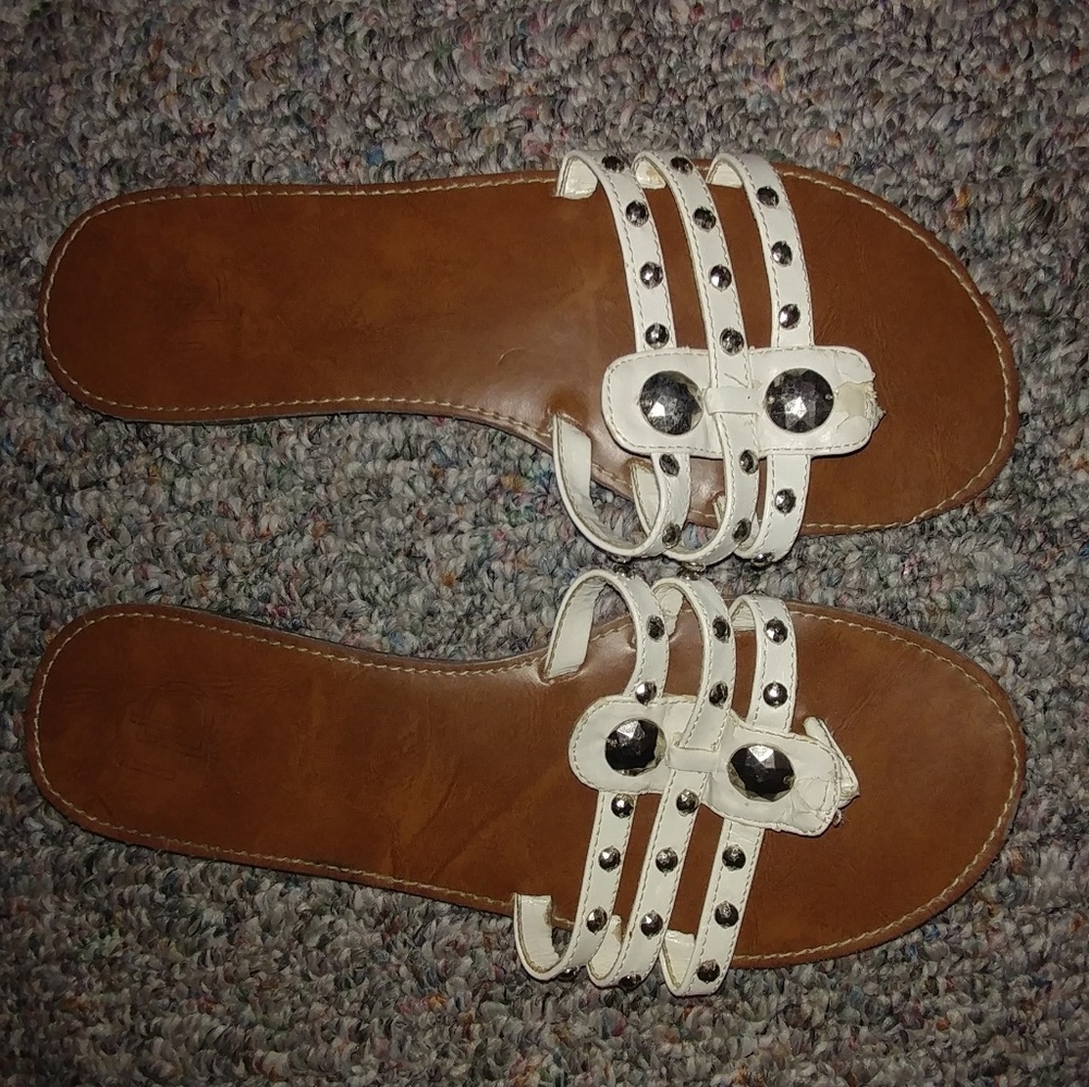 White diamond sandals